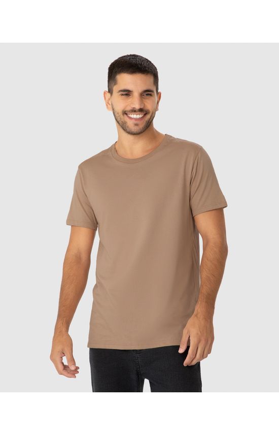 Camiseta Básica Masculina Abertura Lateral Em Algodão Pima