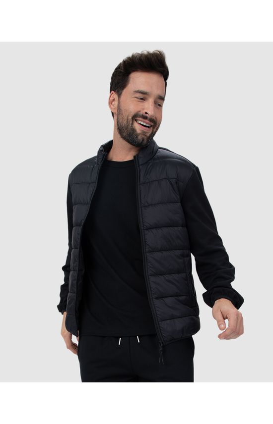 Jaqueta Slim Masculina Gola Alta Em Algodão E Tafetá