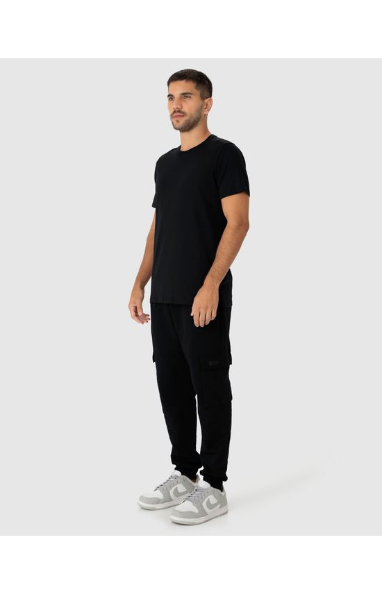 Calça Jogger Masculina Bolso Cargo Em Moletom Flanelado