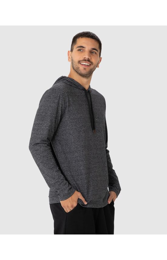Camiseta Masculina Com Capuz Em Malha Rajada