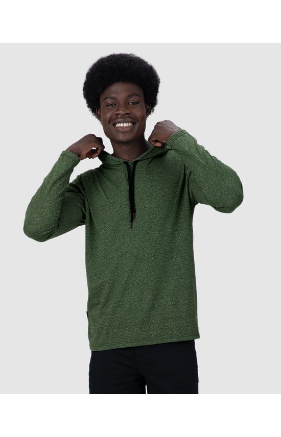 Camiseta Masculina Com Capuz Em Malha Rajada