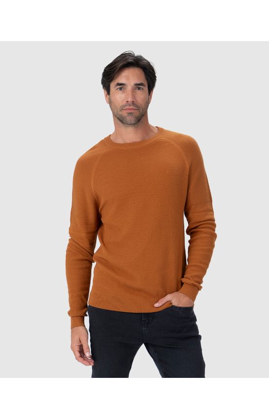 Blusão Slim Masculino Textura No Ombro Em Tricô