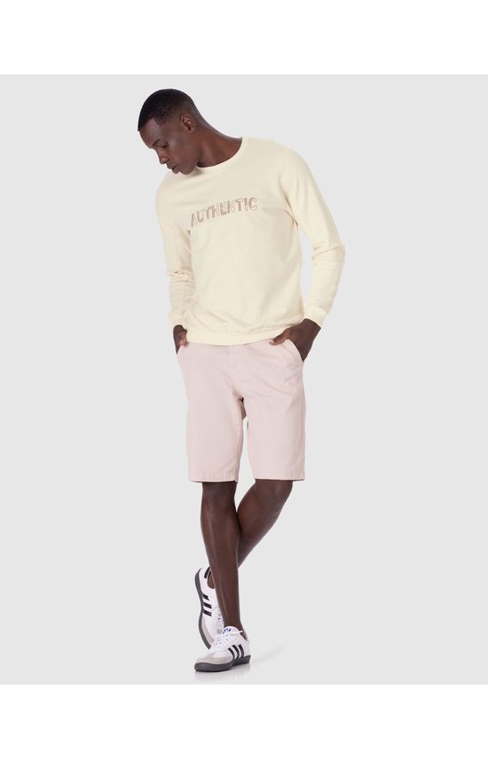 Blusão Masculino Manga Longa Authentic Em Moletom Flanelado