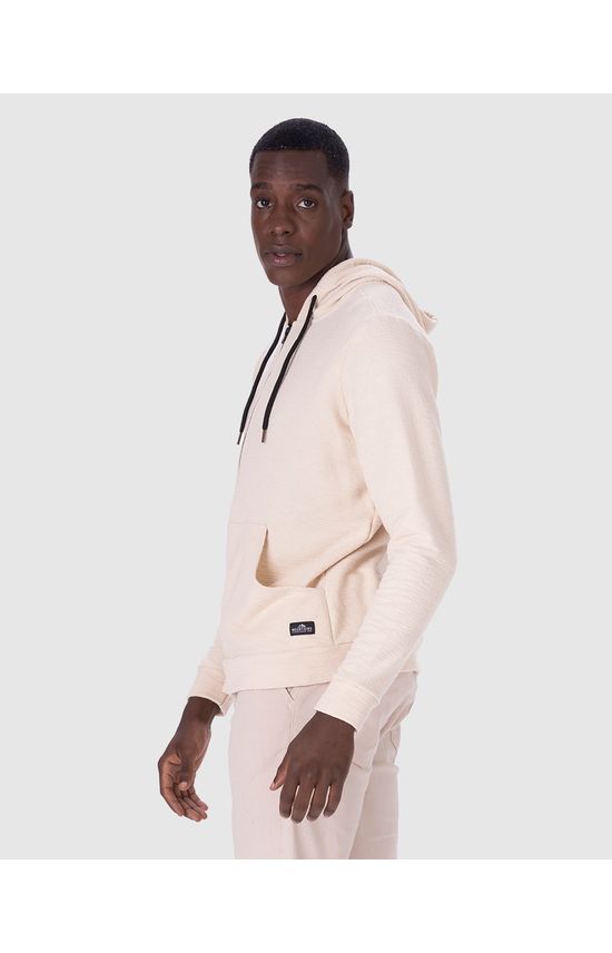 Jaqueta Masculina Regular Bolso Canguru Em Moletom Texturizado