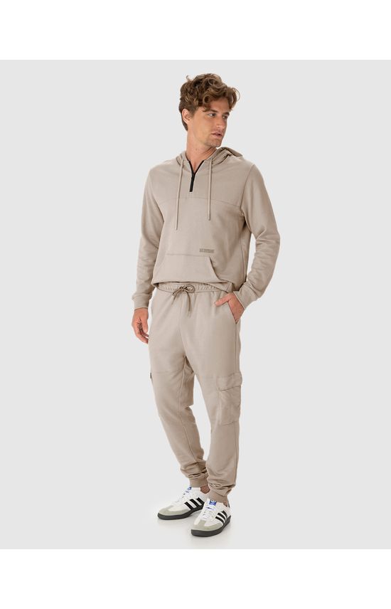 Blusão Masculino Zíper Peitoral Em Moletom Flanelado