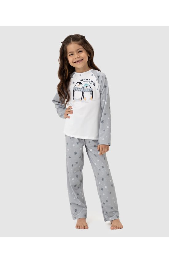 Pijama Infantil Unissex Manga Longa Snow Day Em Malha Térmica Malwee Kids