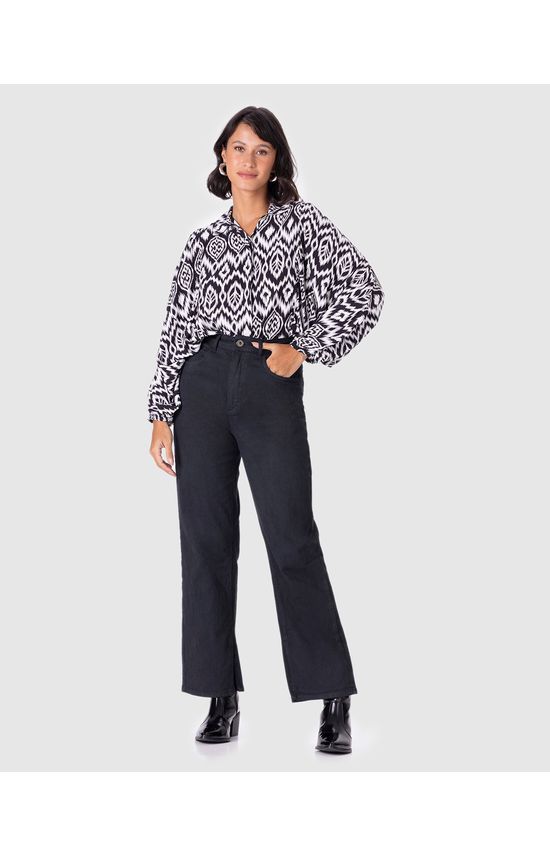 Camisa Feminina Estampada Franzido Frontal Em Viscose