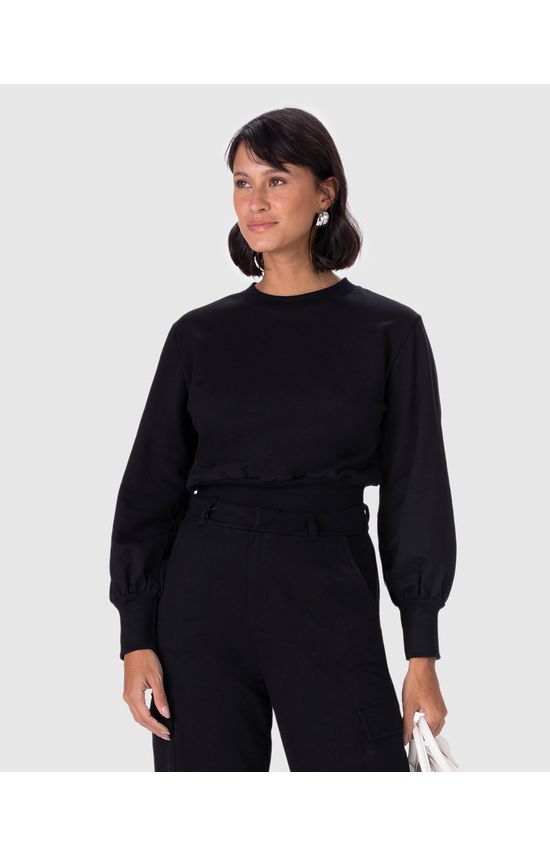 Blusão Feminino Barra Larga Em Moletom Stretch Flanelado