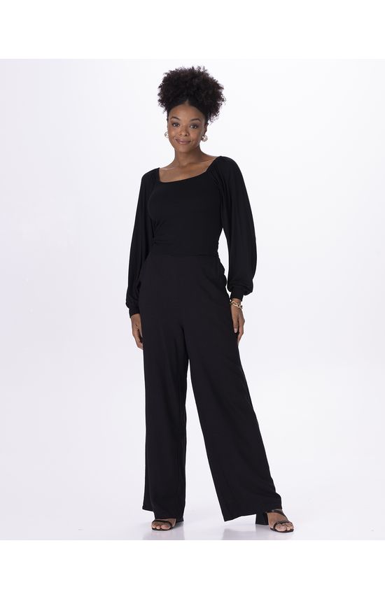 Calça Reta Feminina Em Viscose Texturizada