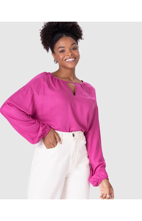 Blusa Feminina Decote Vazado Em Viscose