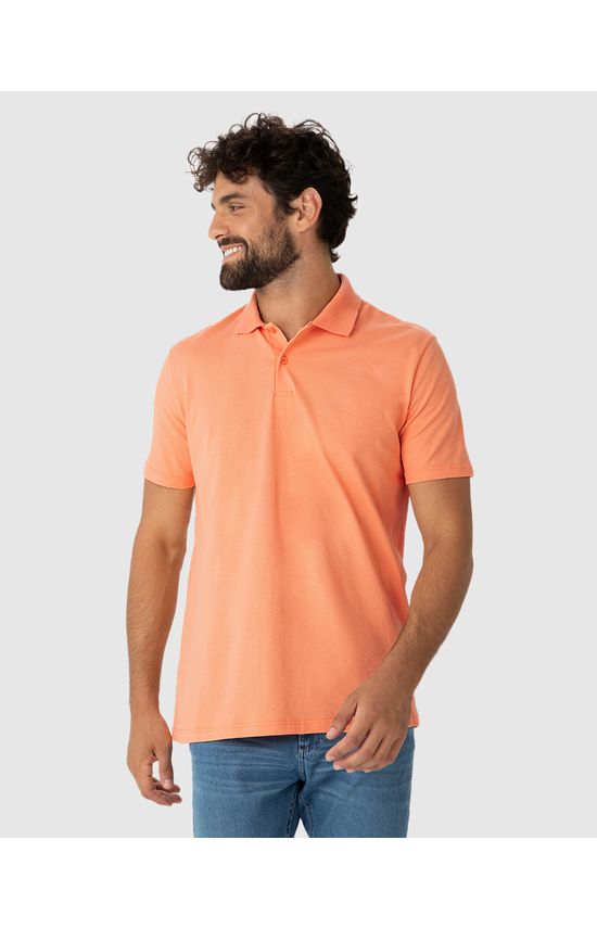 Camisa Polo Básica Masculina Gola Retilínea Em Piquet Stretch