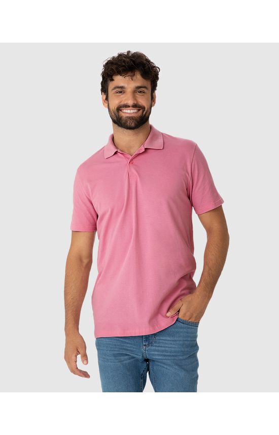 Camisa Polo Básica Masculina Gola Retilínea Em Piquet Stretch