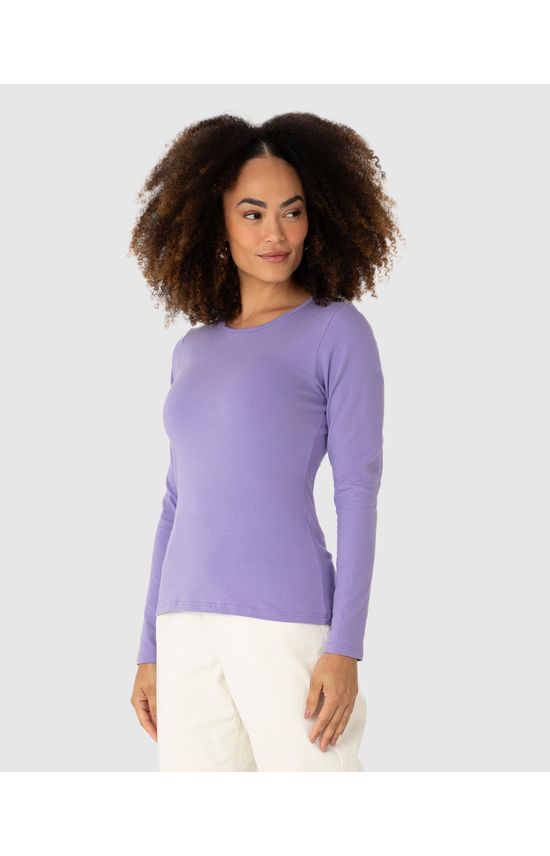 Blusa Básica Feminina Decote Redondo Em Algodão