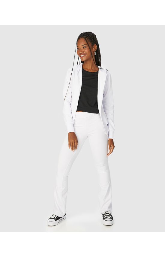 Calça Básica Feminina Flare Em Algodão