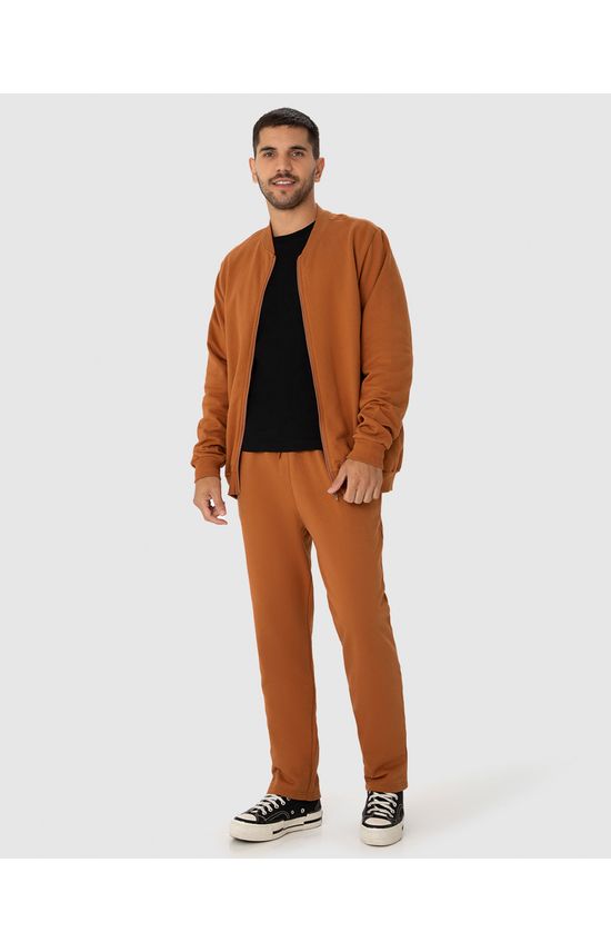 Conjunto Masculino Jaqueta Tradicional Em Moletom Stretch Flanelado