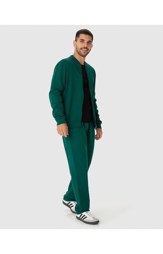 Conjunto Masculino Jaqueta Tradicional Em Moletom Stretch Flanelado