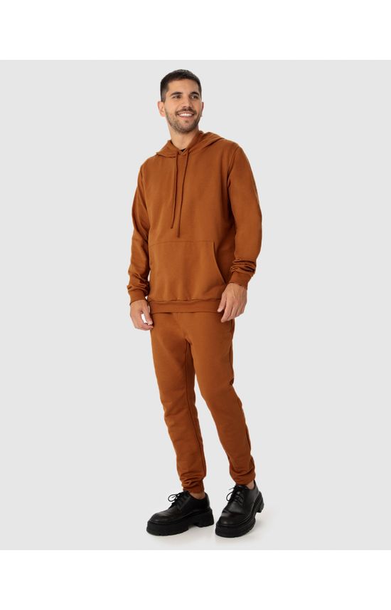 Conjunto Masculino Blusão Com Capuz Em Moletom Flanelado