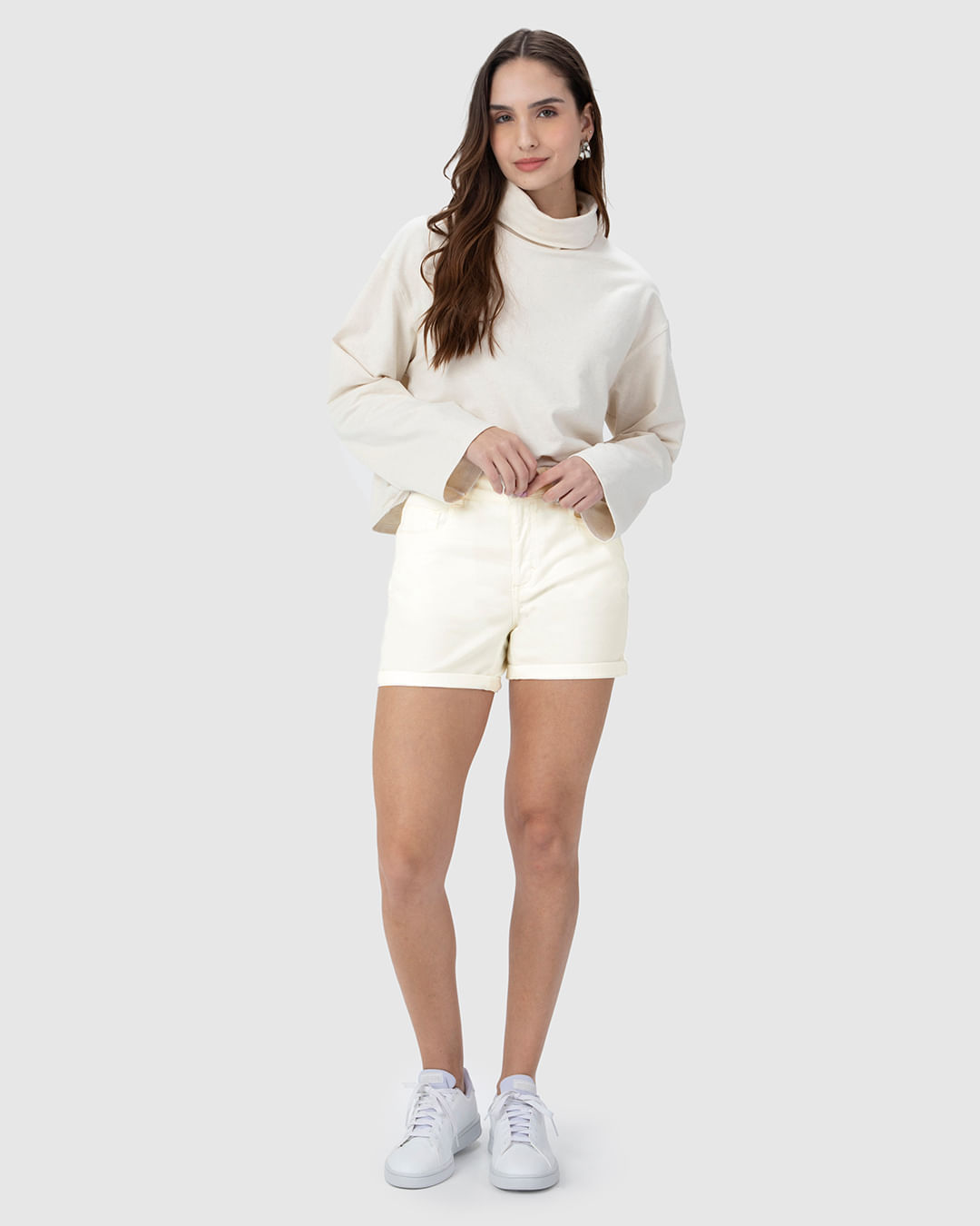 Bermuda Feminina Comfort Em Sarja Com Elastano - Imagem 6