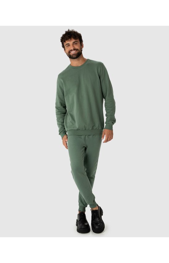 Calça Básica Masculina Em Moletom Flanelado
