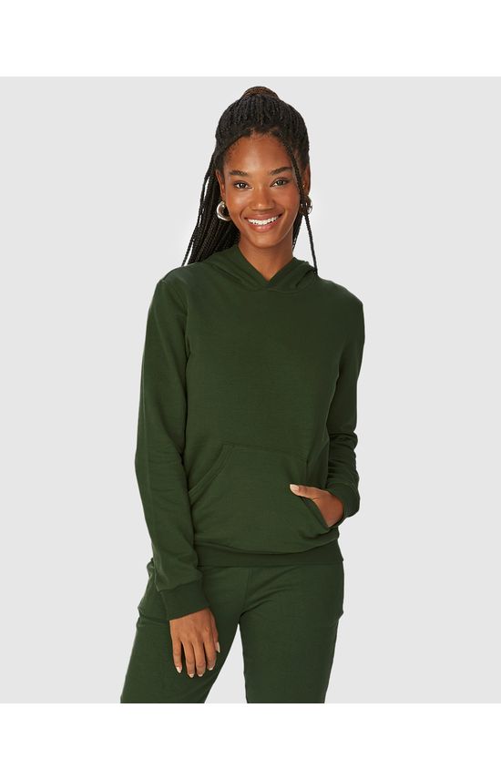 Blusão Básico Feminino Com Capuz Moletom Stretch Flanelado