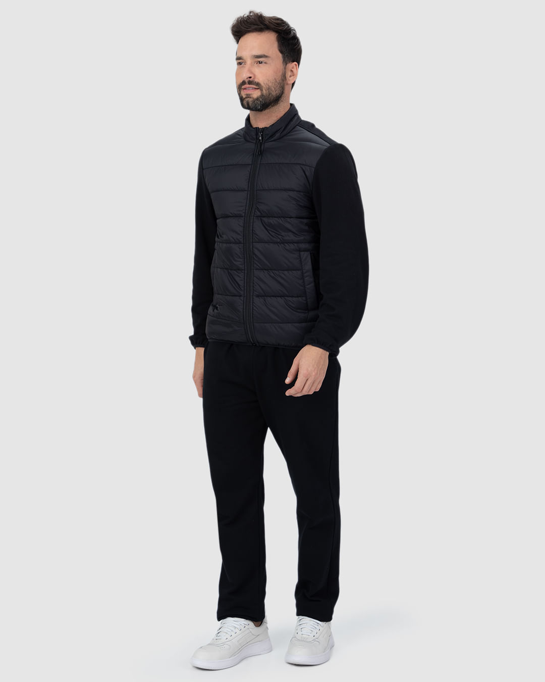 Jaqueta Slim Masculina Gola Alta Em Algodão E Tafetá - Imagem 2