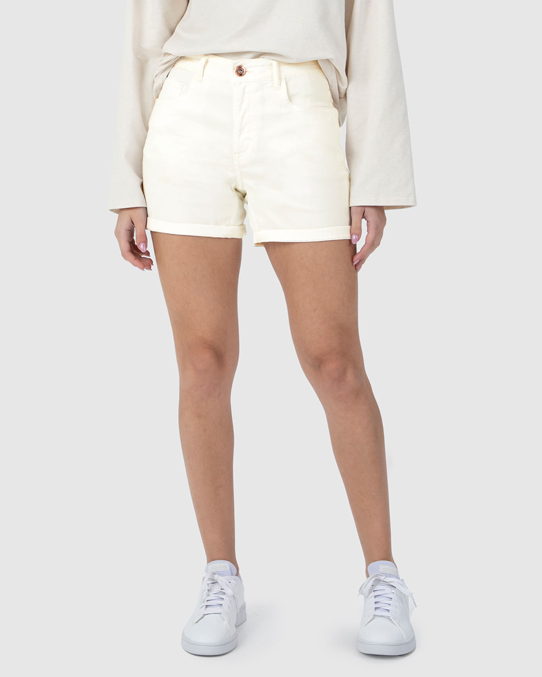 Bermuda Feminina Comfort Em Sarja Com Elastano - Imagem 39