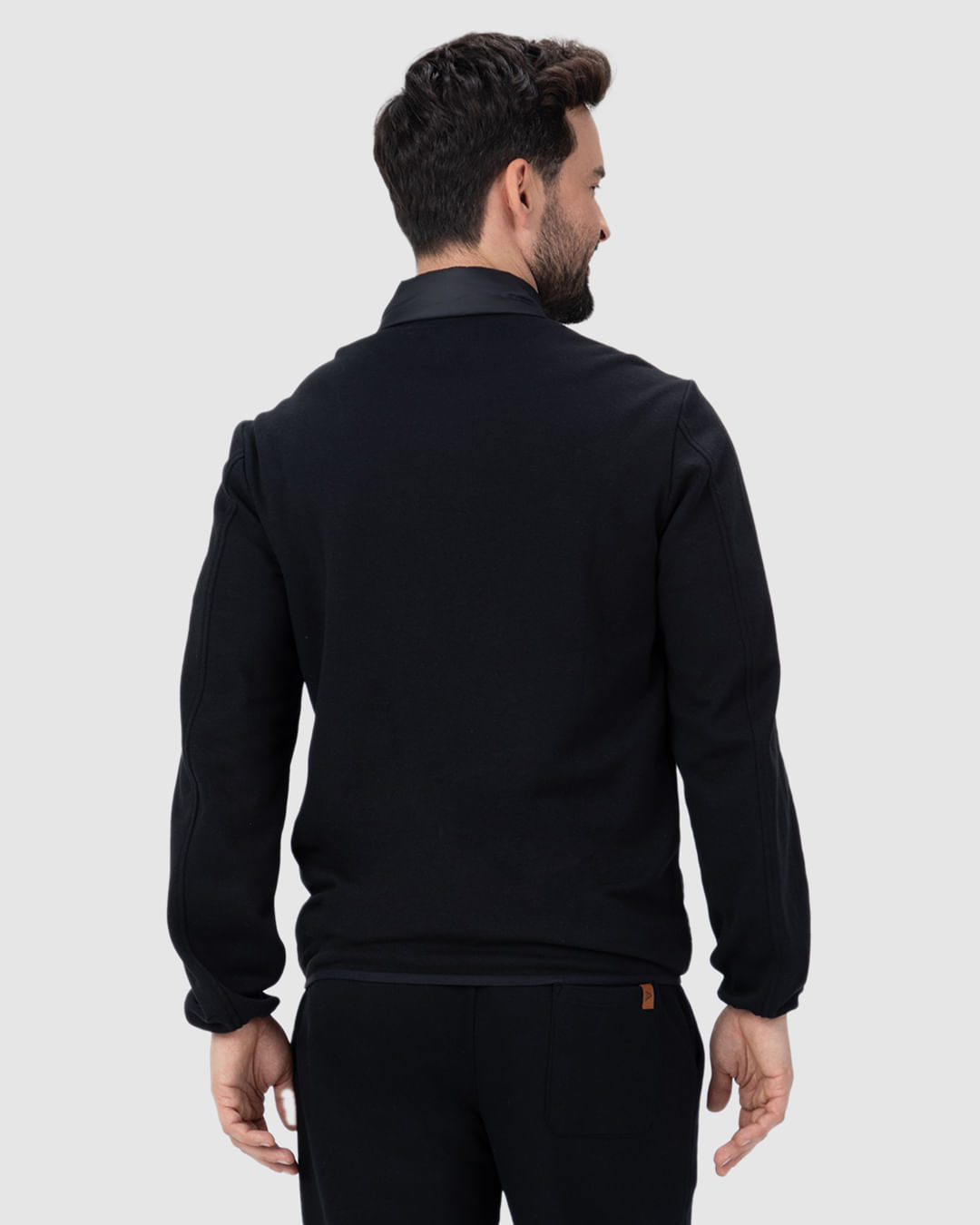 Jaqueta Slim Masculina Gola Alta Em Algodão E Tafetá - Imagem 10