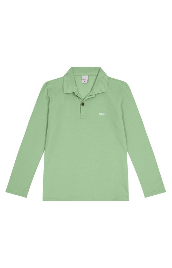 Camisa Polo Menino Manga Longa Em Piquet Stretch - Carinhoso