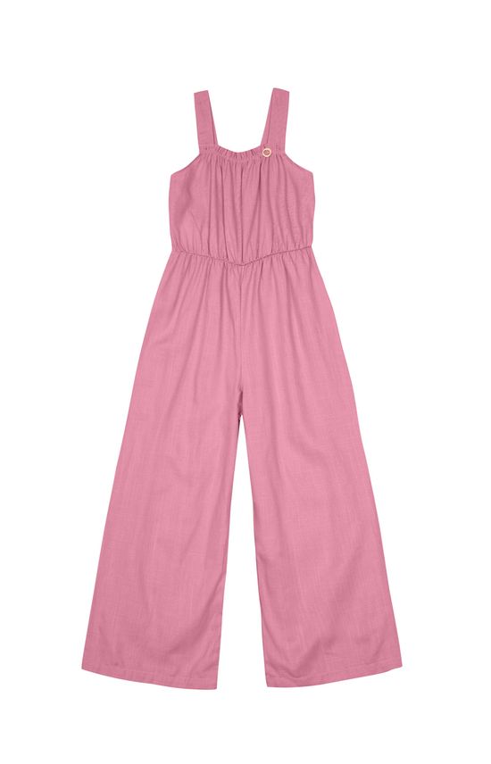Macacão Menina Wide Leg Em Viscolinho - Carinhoso