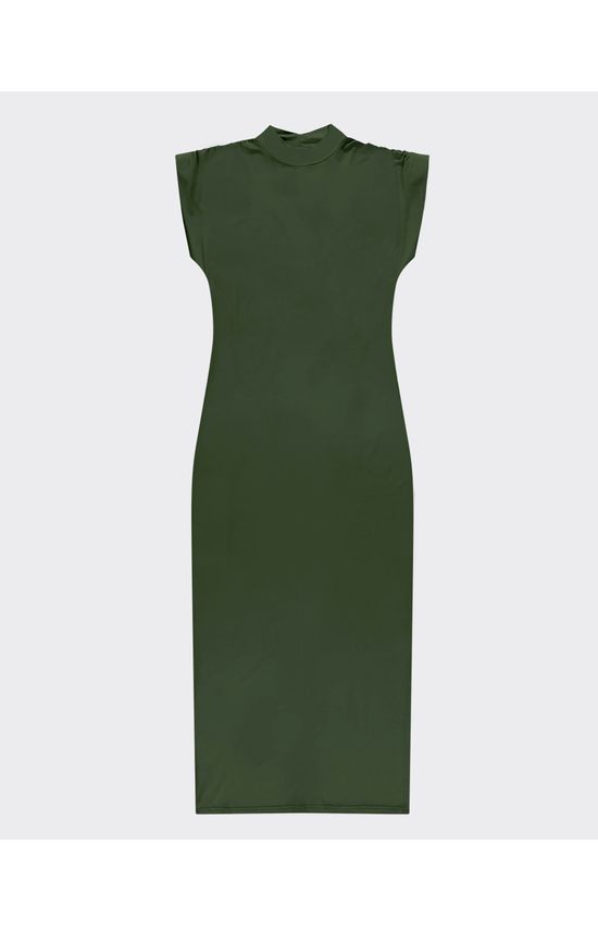 Vestido Midi Feminino Gola Alta Em Viscose Stretch - ENFIM