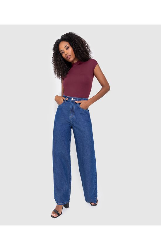 Blusa Feminina Baby Look Gola Alta Em Viscose Stretch - ENFIM