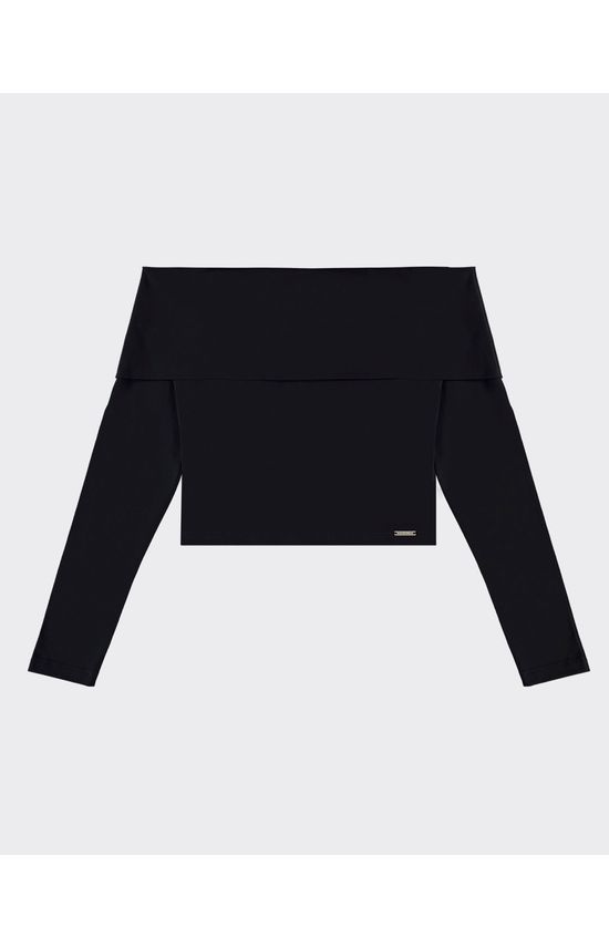 Blusa Feminina Decote Ombro A Ombro Manga Longa Em Algodão - ENFIM