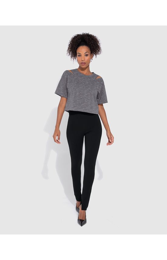 Calça Legging Feminina Abertura Na Barra Em Malha - ENFIM