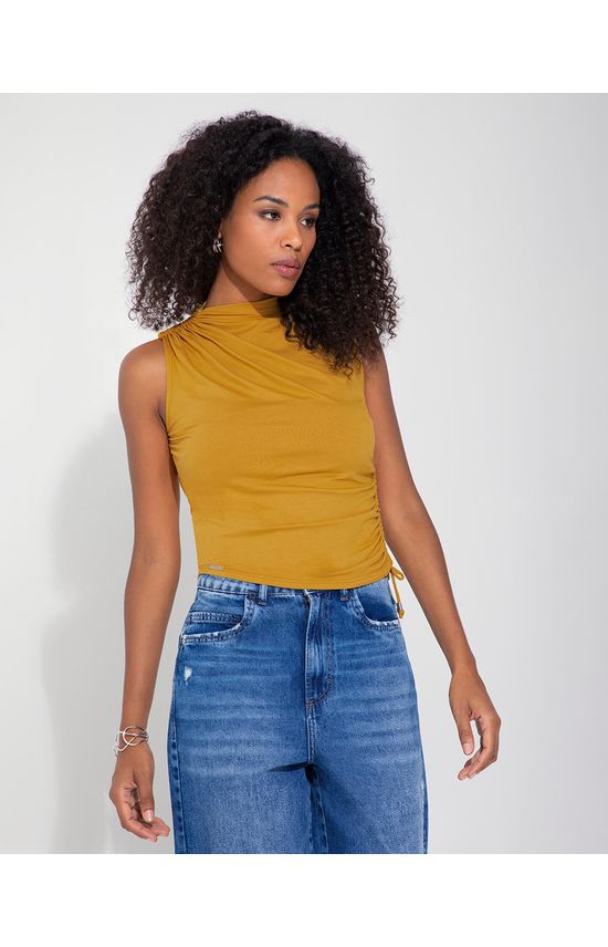 Blusa Justa Feminina Amarração Lateral Em Viscose Stretch - ENFIM