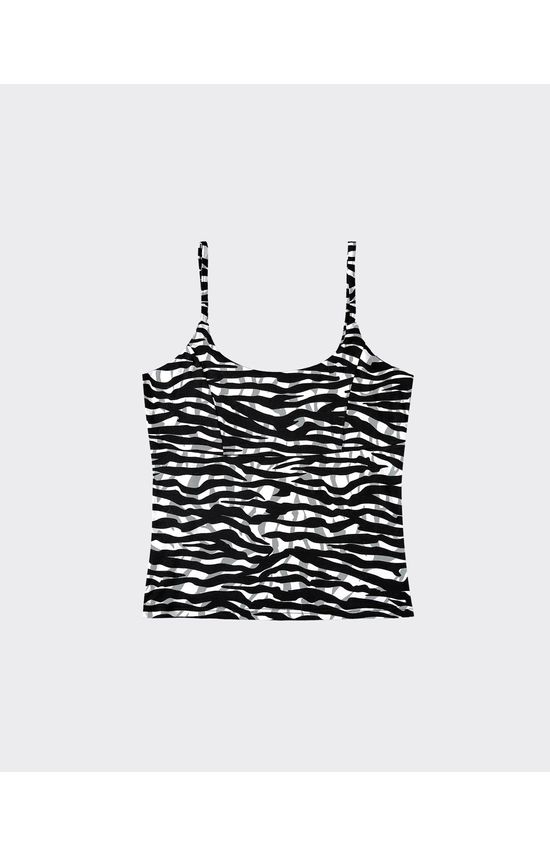 Regata Justa Feminina Animal Print Zebra Em Viscose Stretch - ENFIM