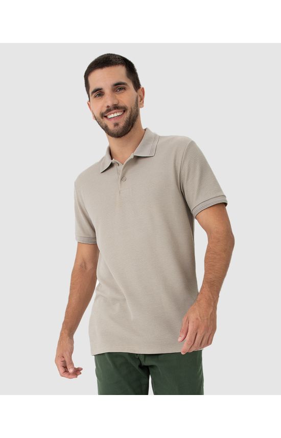 Camisa Polo Masculina Gola Esporte Em Malha Texturizada