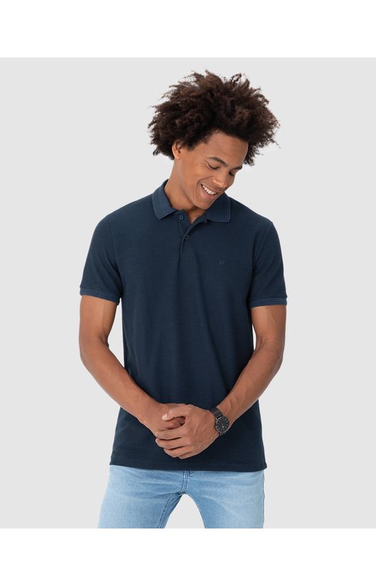 Camisa Polo Masculina Gola Esporte Em Malha Texturizada