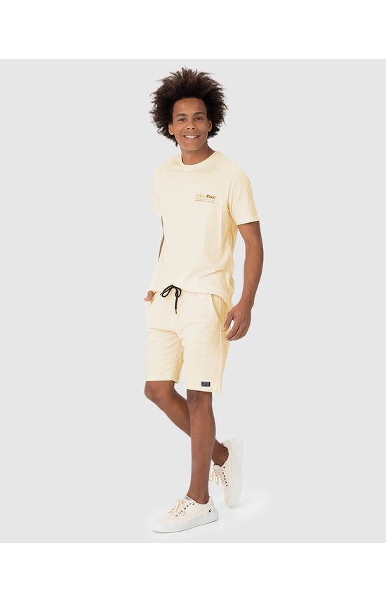 Bermuda Comfort Masculina Bolso Lateral Em Moletom Texturizado