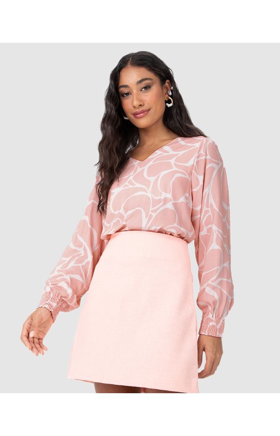 Saia Reta Feminina Cintura Alta Em Malha Tweed