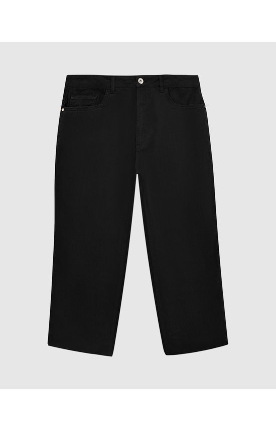 Calça Straight Feminina Plus Size Em Sarja 100% Algodão