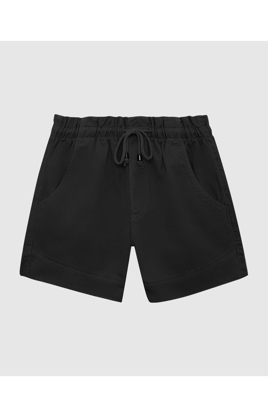 Shorts Feminino Linha A Cós Elástico Em Jeans 100% Algodão