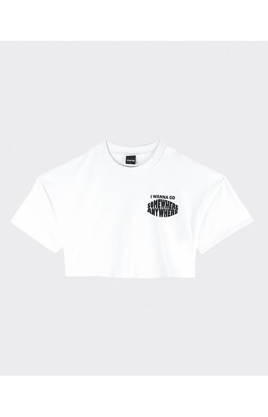 T-Shirt Cropped Feminina Estampa Lettering Em Moletinho - ENFIM