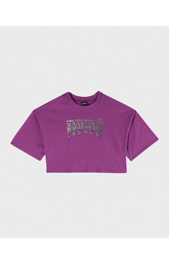 T-Shirt Cropped Feminina Gola Redonda Moonlight Em Algodão - ENFIM