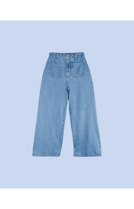 Calça Wide Leg Cropped Feminina Em Jeans 100% Algodão - ENFIM