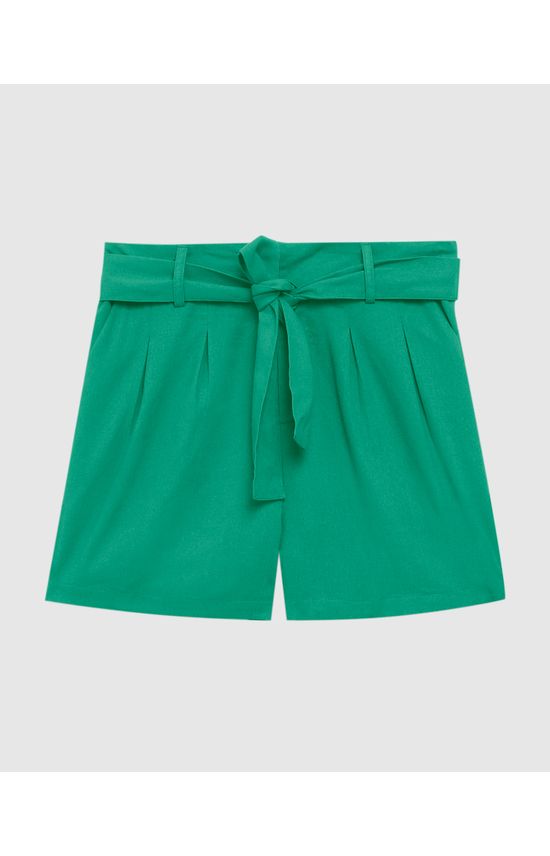 Shorts Feminino Com Cinto Em Viscolinho