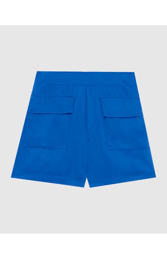 Shorts Feminino Bolso Frontal Em Viscose Sarjada