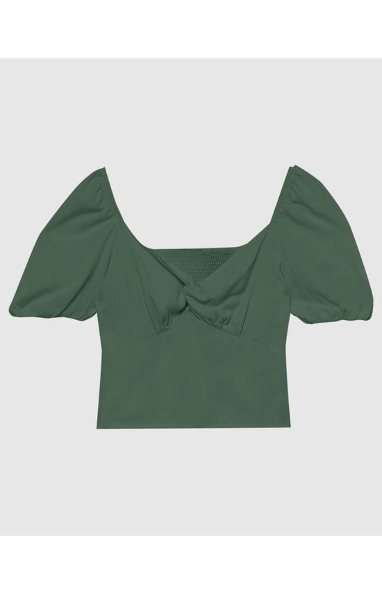 Blusa Feminina Decote Torcido Em Viscose Texturizada