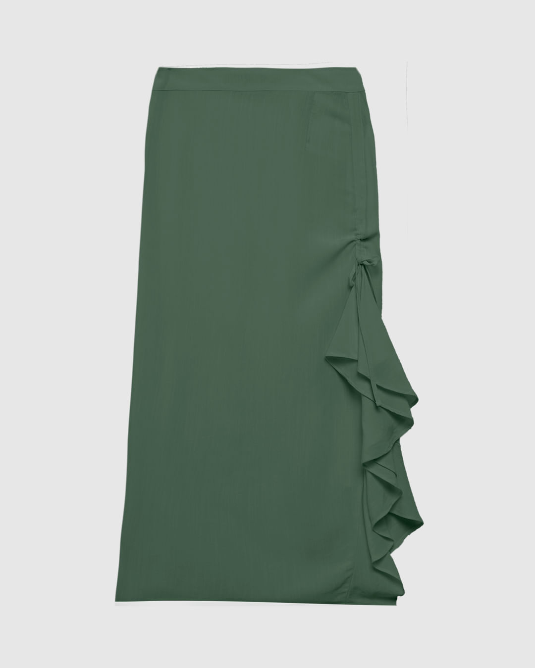 Saia Feminina com Franzido Lateral em Viscose Texturizada