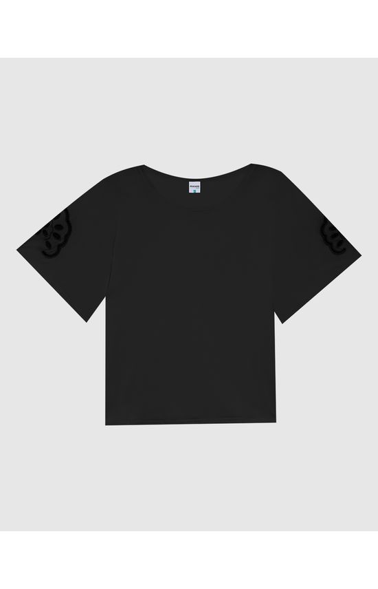 Blusa Feminina Plus Size Manga Bordada Em Algodão
