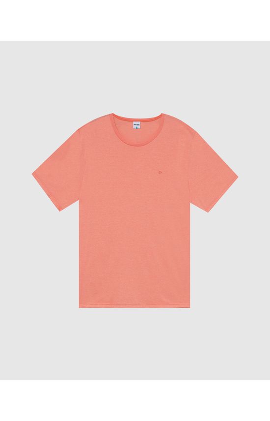 Camiseta Básica Masculina Plus Size Decote Redondo Em Malha Rajada